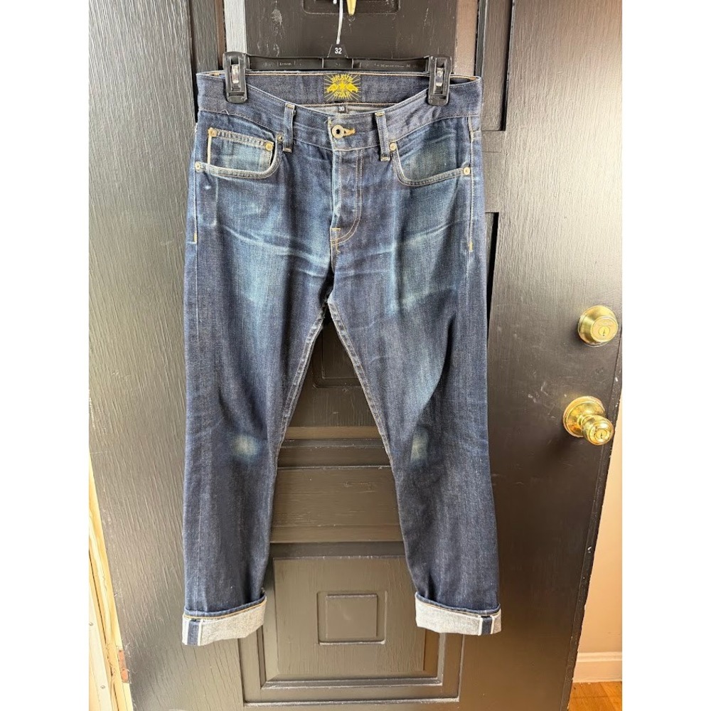 Brave Star Selvage Mens Indigo Blue Raw Denim Jeans Size 30 Button Fly Selvedge
